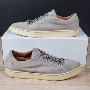Santoni Shoes Mens Size 9 Gray Offwhite Suede Casual Preppy Athletic Sneakers
